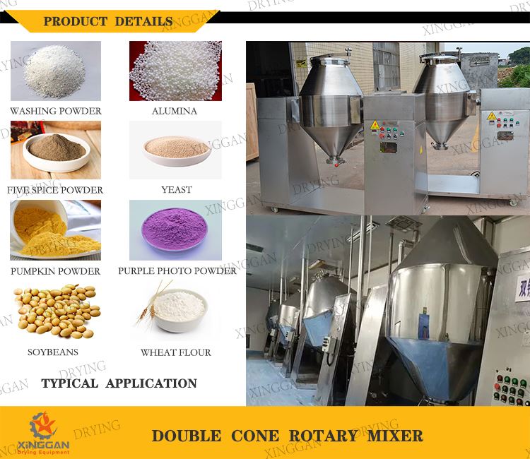 Applications of Double Cone Rotary Mixer